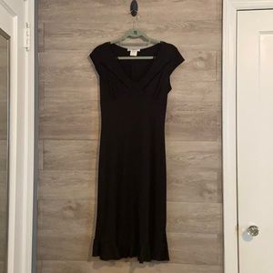 La Bella black cap-sleeved dress